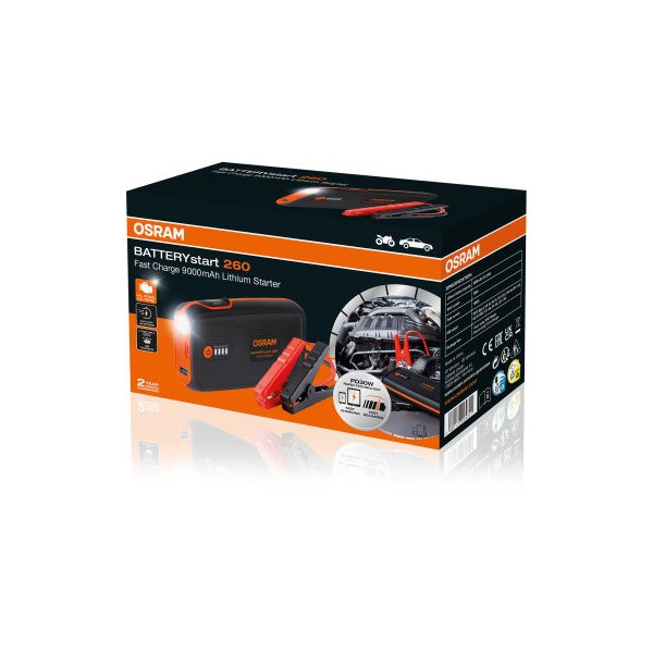 OSRAM Startbooster 260 Max. 4L Bensin / 2l Dieselmotor - 9000 MAH 12V